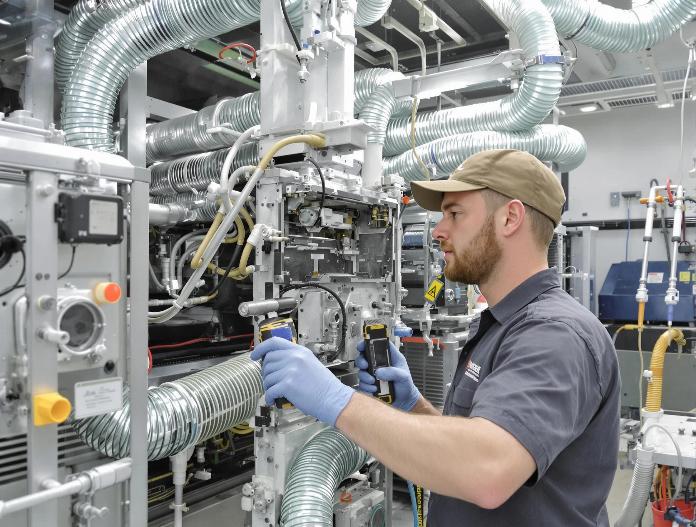 Eagle Mountain Air Duct Cleaning technician performing precision commercial coil cleaning at a business facility in Eagle Mountain