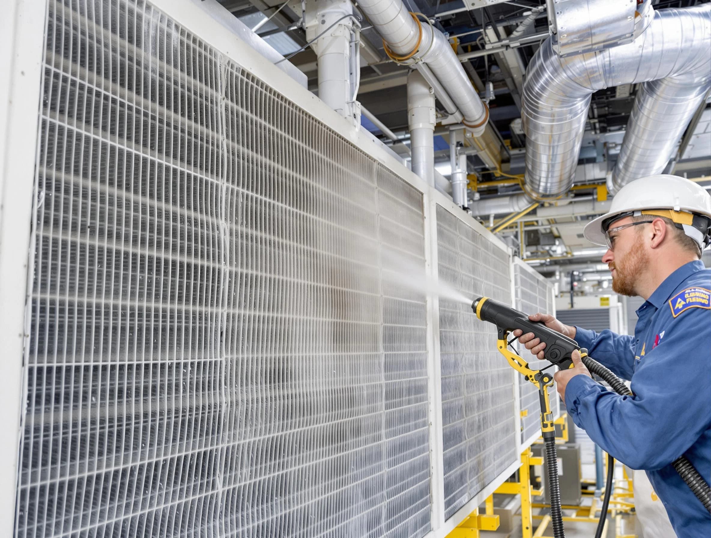 Professional commercial coil cleaning by Eagle Mountain Air Duct Cleaning in Eagle Mountain