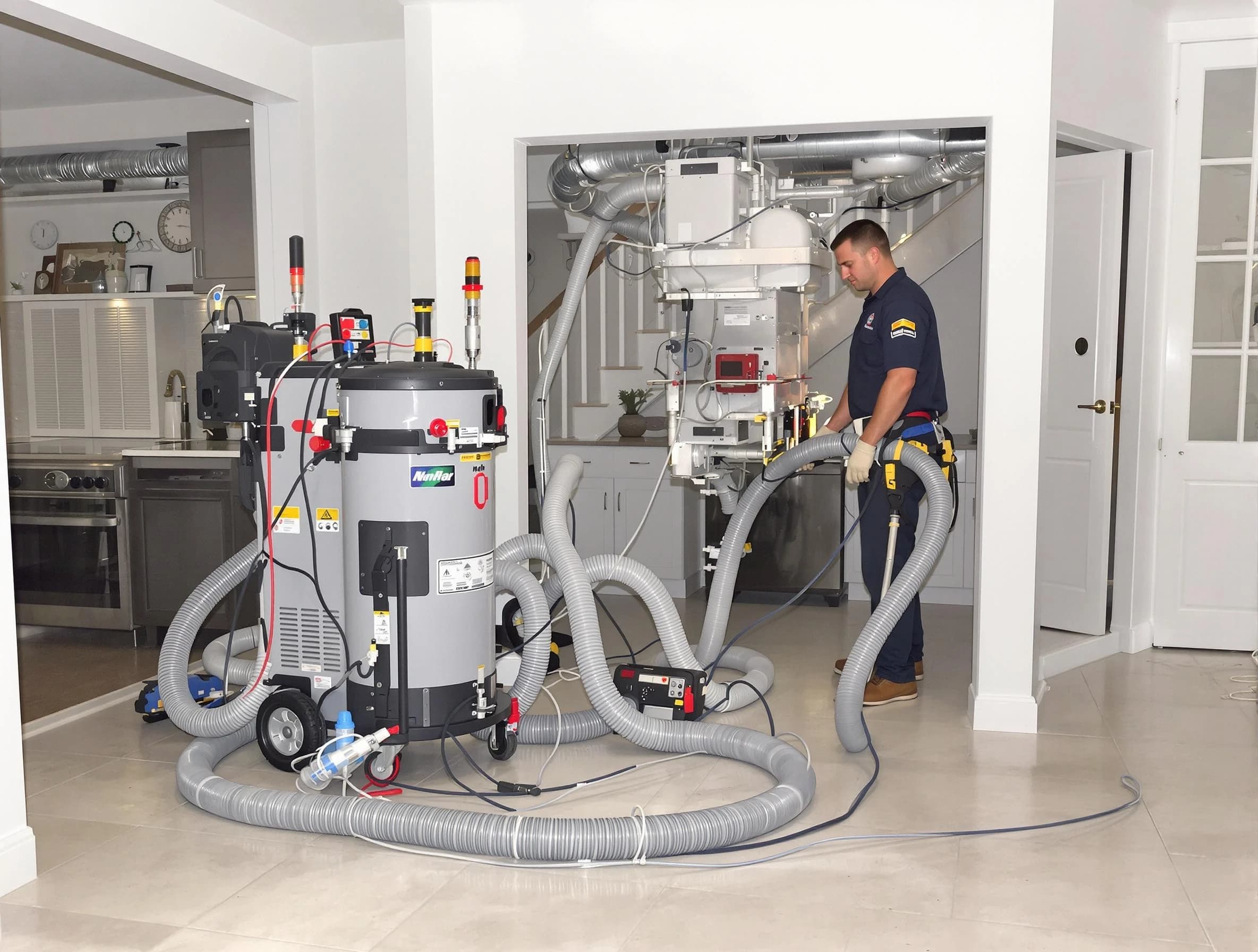 Eagle Mountain Air Duct Cleaning technician operating negative pressure cleaning equipment for thorough duct maintenance in Eagle Mountain