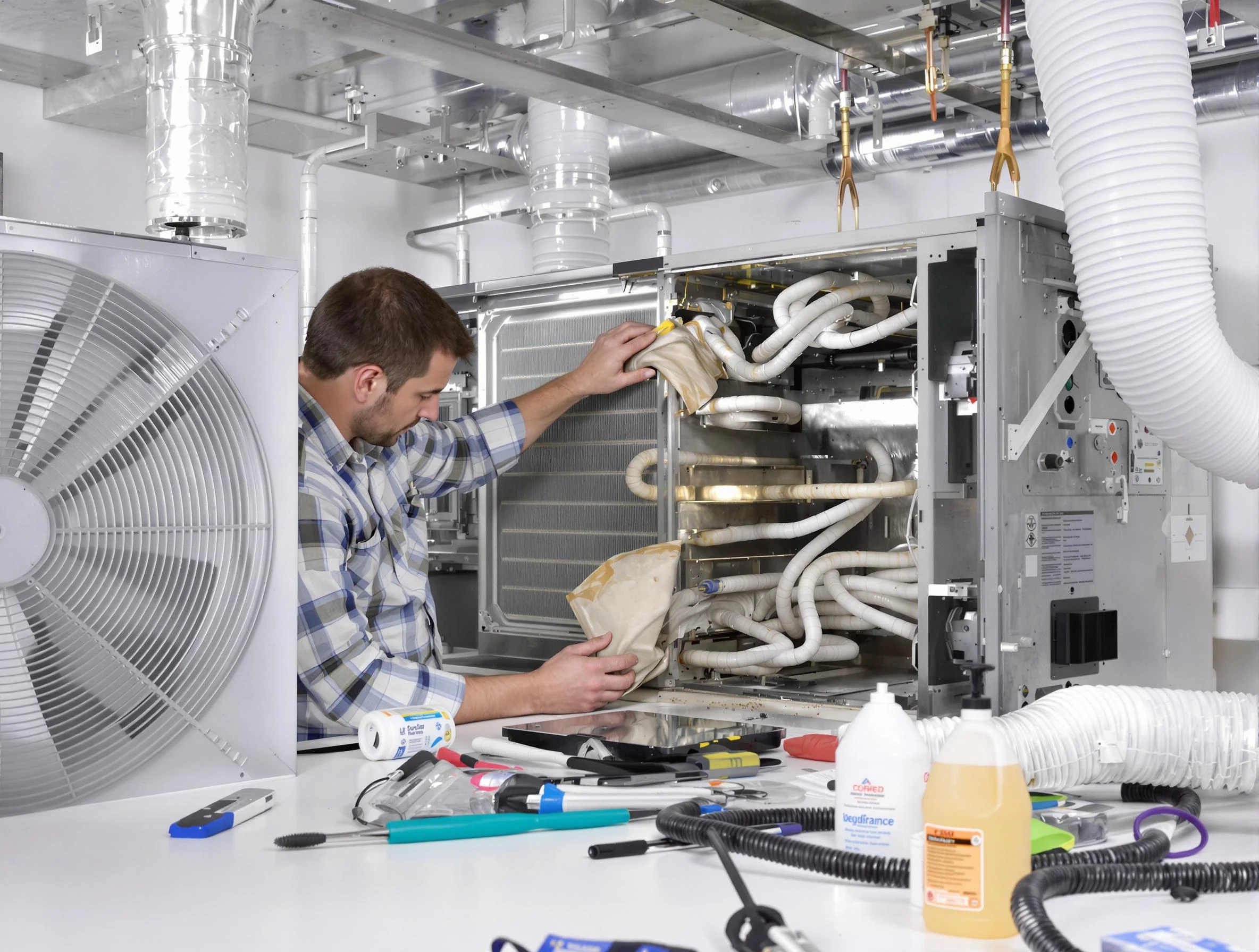 Eagle Mountain Air Duct Cleaning specialist performing precision AC coil cleaning in Eagle Mountain