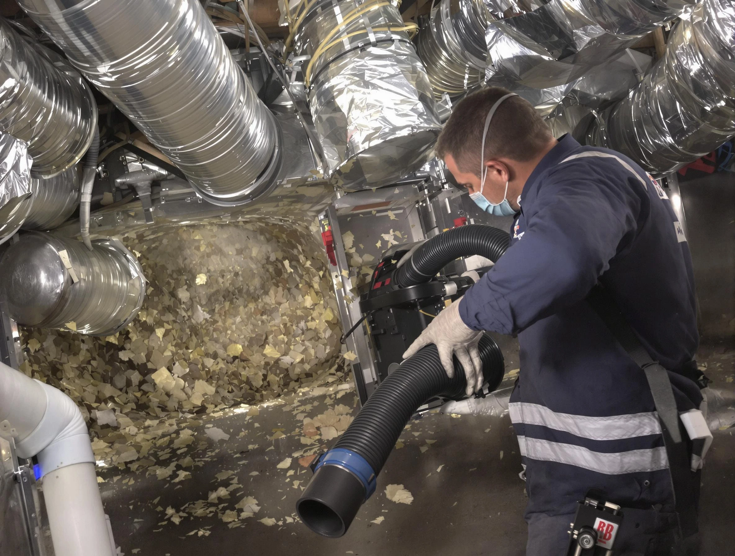 Eagle Mountain Air Duct Cleaning specialist operating negative pressure cleaning equipment for thorough duct maintenance in Eagle Mountain